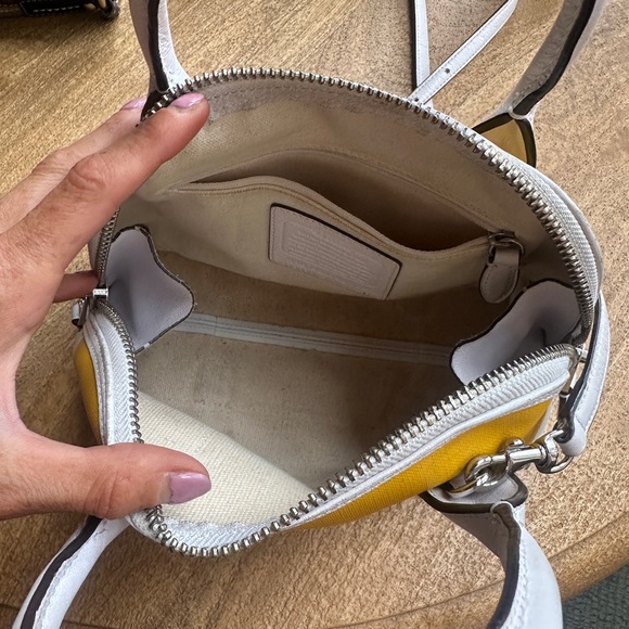 Coach Two-Tone Yellow and White Satchel